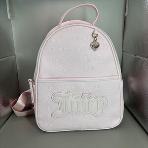 Juicy Couture Pink Embossed Heart Logo Mini Backpack Charm